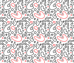 Abstract shapes seamless pattern. Useful for print or wallpaper. Simple vector backdrop
