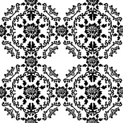 Seamless old fashioned floral pattern. Vector victorian ornament with flowers for fabric design, ceramic tile or wallpaper.