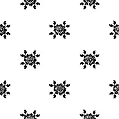 Vintage flowers with leaves on a white background seamless pattern. Black and white floral pattern for wallpaper, fabric or foundry. Vector illustration.