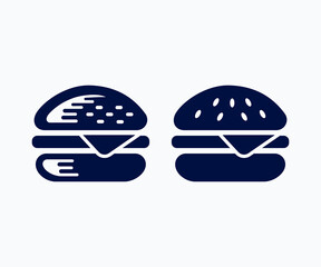 Burger vector icon set. Hamburger icons. Fast food vector icon.