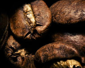 Macro shot of coffee beans
