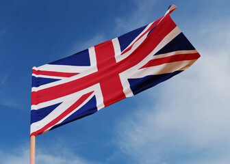3d visualization, waving flag of the country, patriotic symbol of the state -United Kingdom of Britain
