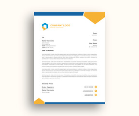 unique corporate formal letterhead Design template