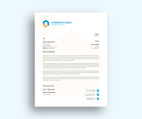 simple corporate formal letterhead Design template