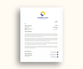 sleek official cover letter Design template