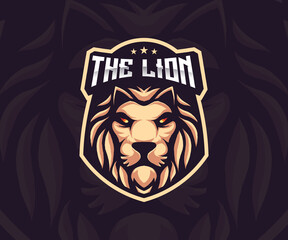 lion esport logo mascot illustration.