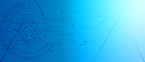 blue Abstract technology background with various technology elements