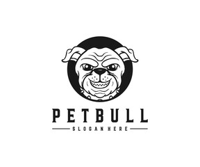 pitbull logo mascot illustration.
