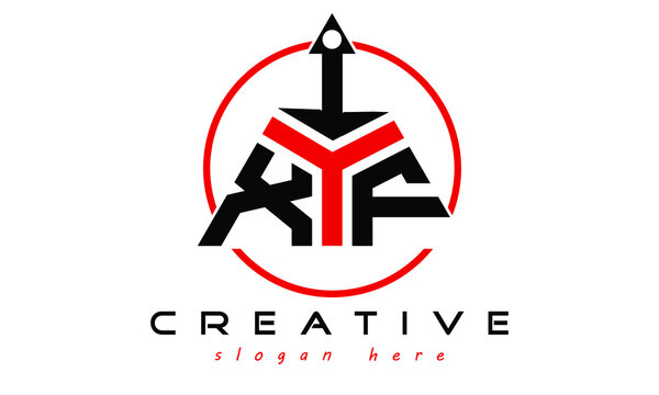 XIF three letter creative triangle shape in circle logo design vector template. typography logo | Letter mark logo | initial logo | wordmark logo | minimalist logo | gaming logo | emblem logo