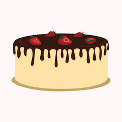 cake with strawberries and chocolate