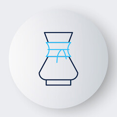 Line Pour over coffee maker icon isolated on white background. Alternative methods of brewing coffee. Coffee culture. Colorful outline concept. Vector
