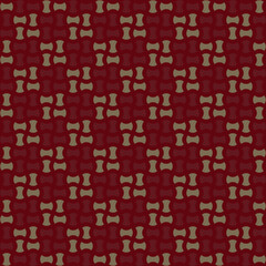 Abstract shapes geometric pattern small mosaic elements continuous background. Modern fabric design textile swatch all over print block. Shades of red, golden colors palette.