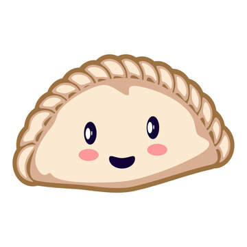 cute empanada mascot vector illustration