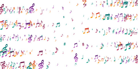 Musical notes flying vector illustration. Melody