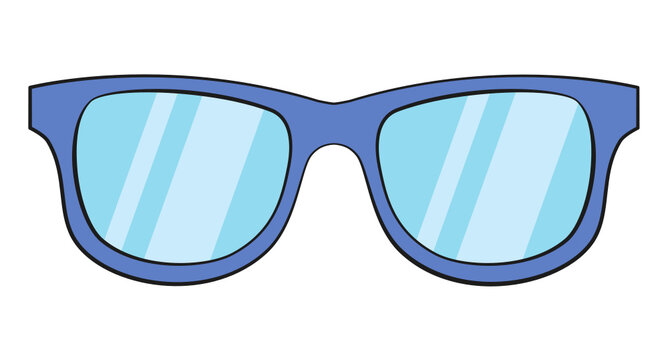 Blue glasses. Vector. Isolated on white background