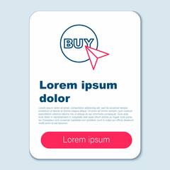 Line Buy button icon isolated on grey background. Colorful outline concept. Vector