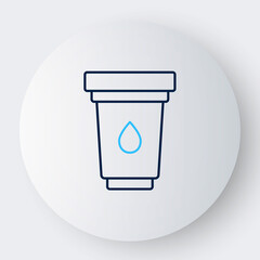 Line Water filter cartridge icon isolated on white background. Colorful outline concept. Vector