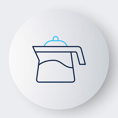 Obraz premium Line Teapot icon isolated on white background. Colorful outline concept. Vector