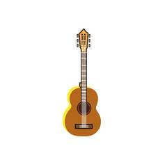 Obraz premium illustration of one orange old guitar