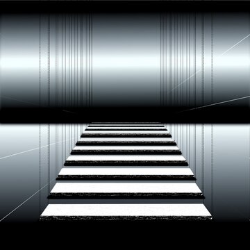 Abstract Illustration Featuring A Suspended Walkway Leading To A Dark Horizon