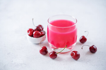 Pink cherry cocktail