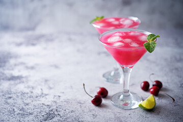 Pink cherry cocktail