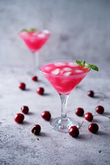 Pink cherry cocktail