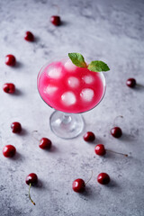 Pink cherry cocktail