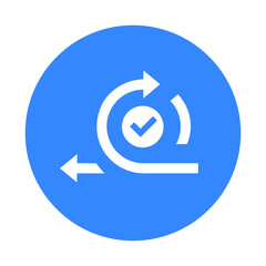 Agile, iteration, scrum icon. Blue color design.