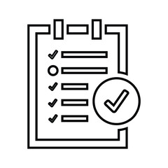 Approve, tasks, complete line icon. Outline vector.