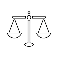 Balance, decision, scales line icon. Outline vector.