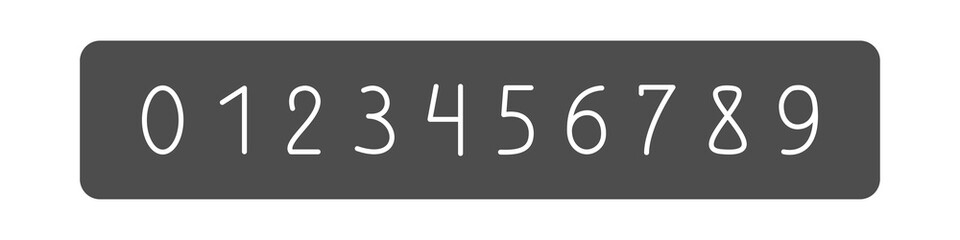 Icons with numbers. Vector illustration, numbers from zero to ten. Figures on a gray background.