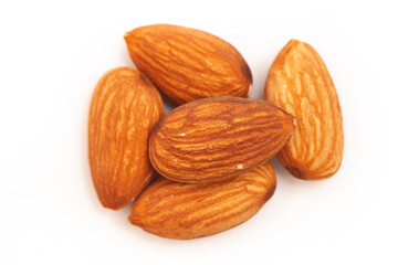 Delicious almond nut raw piece for vegan. Almond full macro shoot nuts healthy food ingredient 