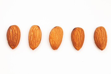 Delicious almond nut raw piece for vegan. Almond full macro shoot nuts healthy food ingredient 