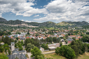 Fototapeta na wymiar Cityscape of Cetinje town in Montenegro.