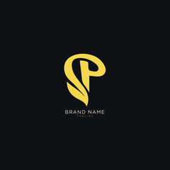 Alphabet letter Initial P, PP logo vector design, minimal, premium business typeface.
