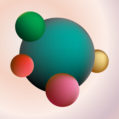Abstract colorful molecules