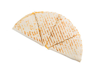 Quesadillas on a white background. Isolated.