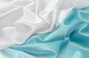 white and blue satin fabric for background
