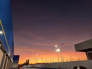 sunset over the bridge