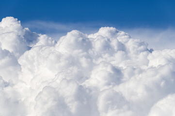 Naklejka na ściany i meble Clouds in the sky. Blue and white clouds 