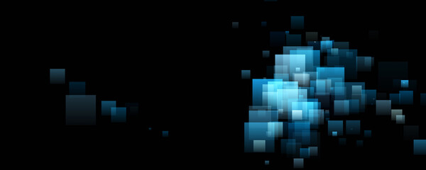 Fantastic abstract panorama background design illustration with square objects
