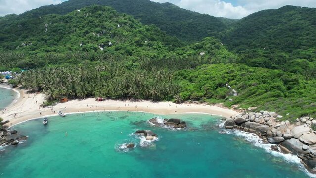 Cabo San Juan Beach, Tayrona Park, Aerial view of the sea against the sky, Santa Marta, Magdalena, Colombia