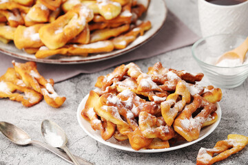 Angel wings, traditional sweet crisp pastry