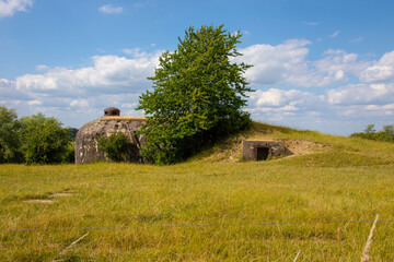 Old german bunker from the 2nd World War. A concrete bunker, abandoned in the fields in France.