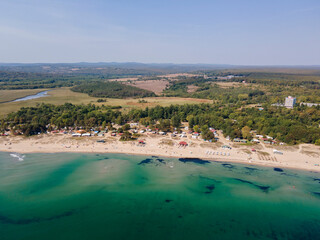 Aerial view of South Beach of town of Kiten, Bulgaria