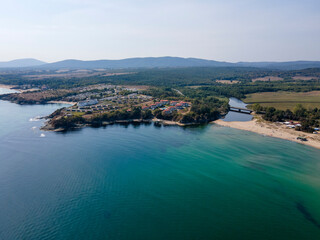 Fototapeta na wymiar Aerial view of South Beach of town of Kiten, Bulgaria