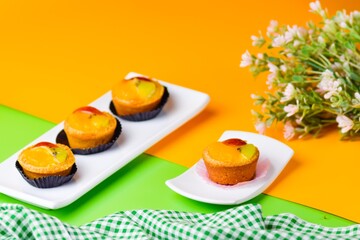 Assorted delicious homemade colorful cakes