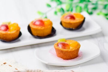 Assorted delicious homemade colorful cakes