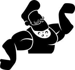 Black and White Cartoon Illustration Vector of 